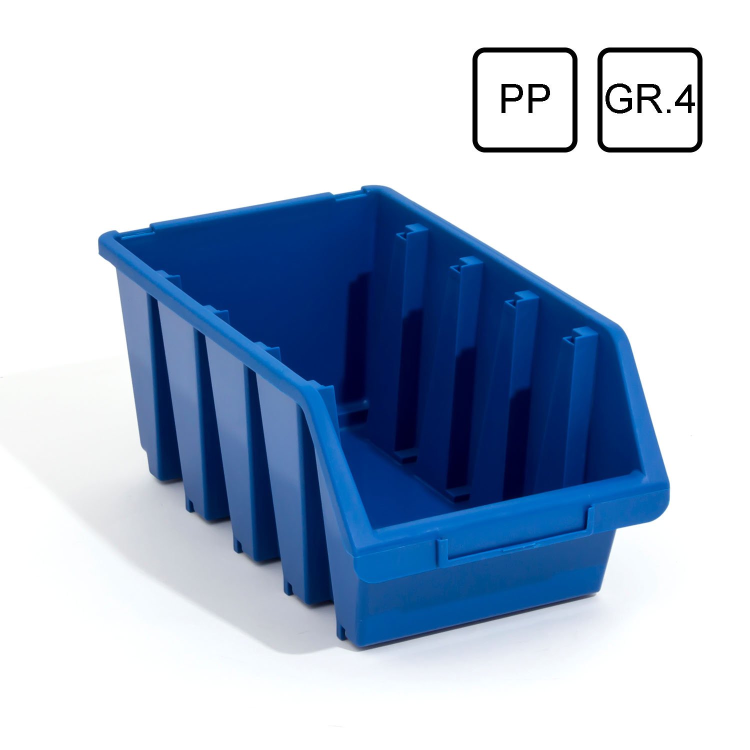 Set 10 box contenitori di stoccaggio sovrapponibile Ergobox 33 x 20,4 x 15,5 cm, misura 4 colore: blu