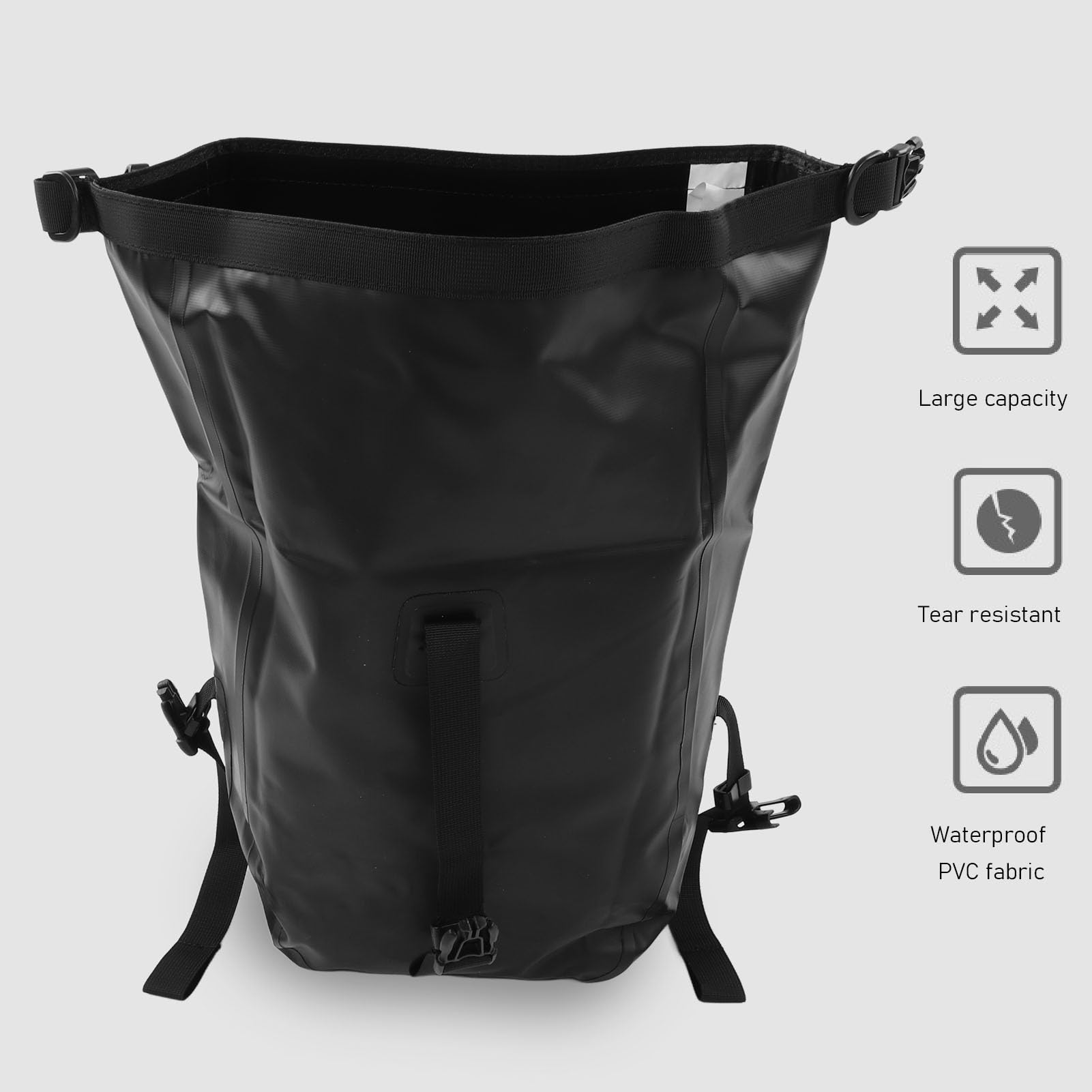 Outdoorowa Torba na Krzesło Rowerowe, Torby Rowerowe na Zewnątrz 500D PVC Siatka odporność na Wodoodporne Czarne Czarne Czarne pojemność na Zewnątrz (Pojemność 25L)