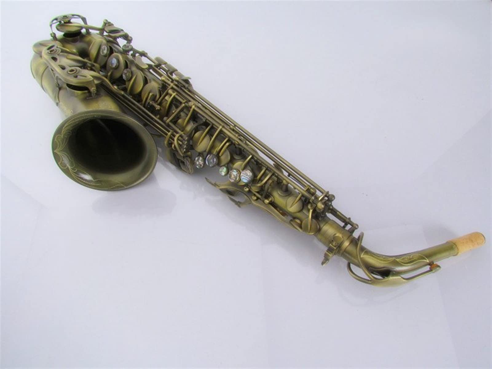 Borsa in Tubo di Tela in Ottone Spazzolato Antico Sassofono con Sassofono Piatto Alto E Sax Ottone