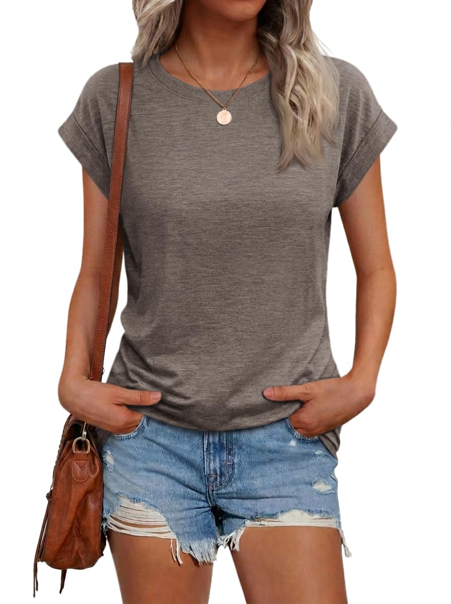 Cicy Bell Tshirt Damen Tops Rundhals Oberteile Elegant Basic Shirt Sommer Blusen.