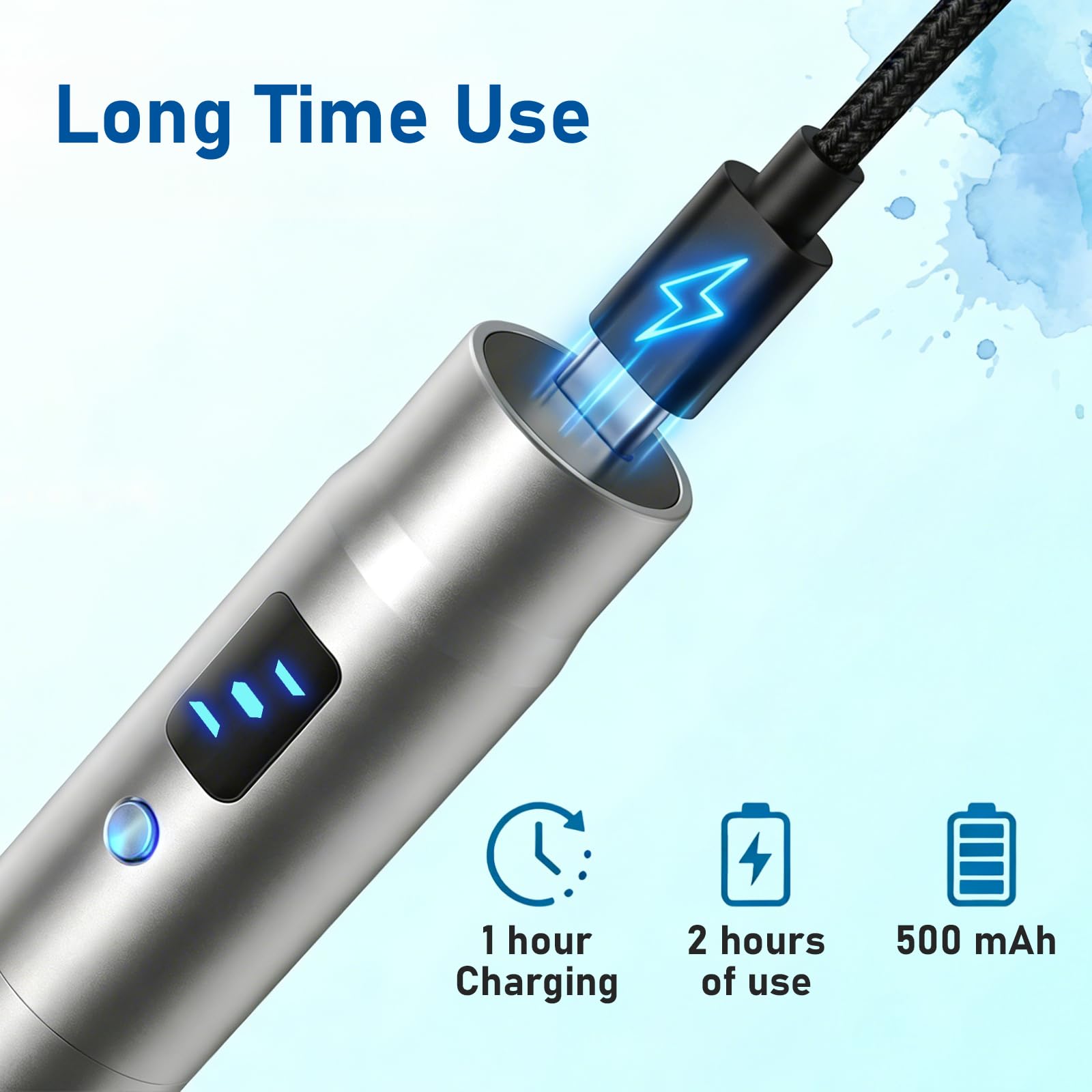 Microneedle Derma Roller Pen para mujeres y hombres, uso en casa, viajes, con 12 piezas de repuesto, kit de microagujas de 0.25 mm para piel
