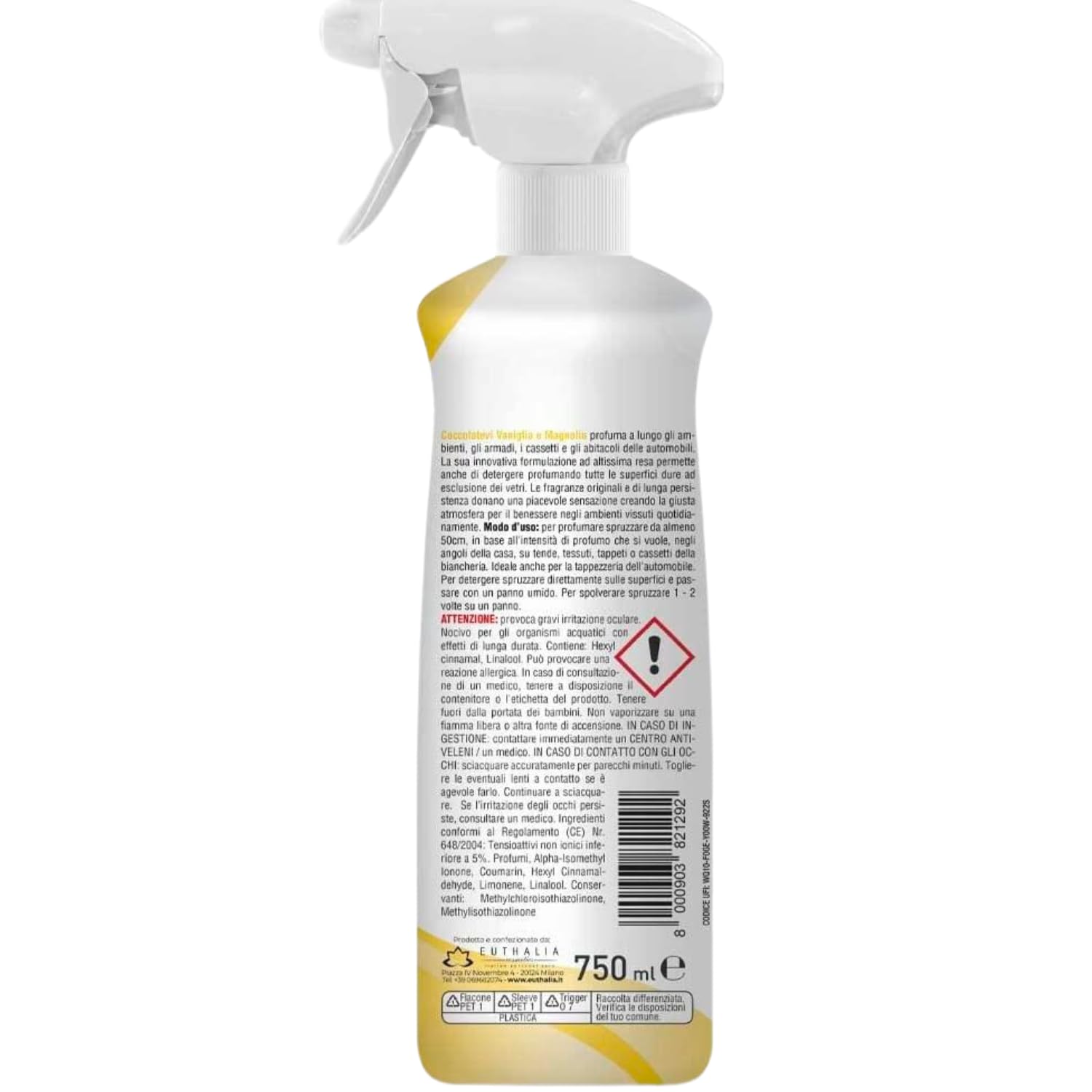 Detergente profumato ambienti spray – vaniglia e magnolia – 750 ml – Variazioni 4/8/12 Pezzi (12)