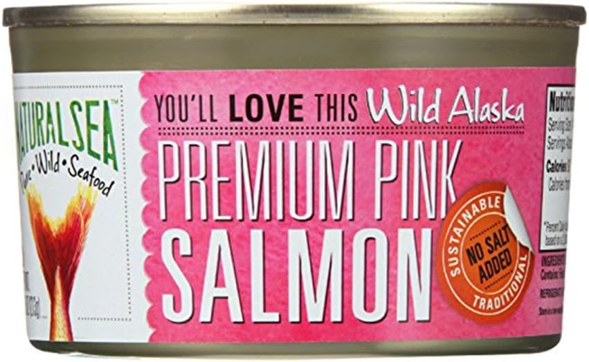Natural Sea Salmon, Premium Pink, Wild Alaska, 7.5 Ounce
