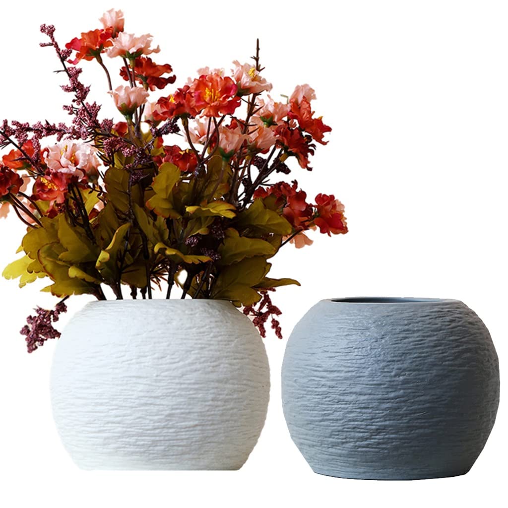 Ceramic vase， Set of 2,Clay Vase for Flowers, Decorative