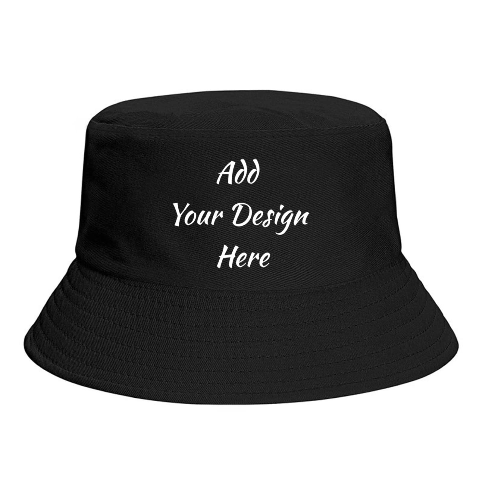 Miujonvy Unisex Black Custom Bucket Hat Add Your Design Here Bucket Hat Sun Hat For Summer Travel Beach