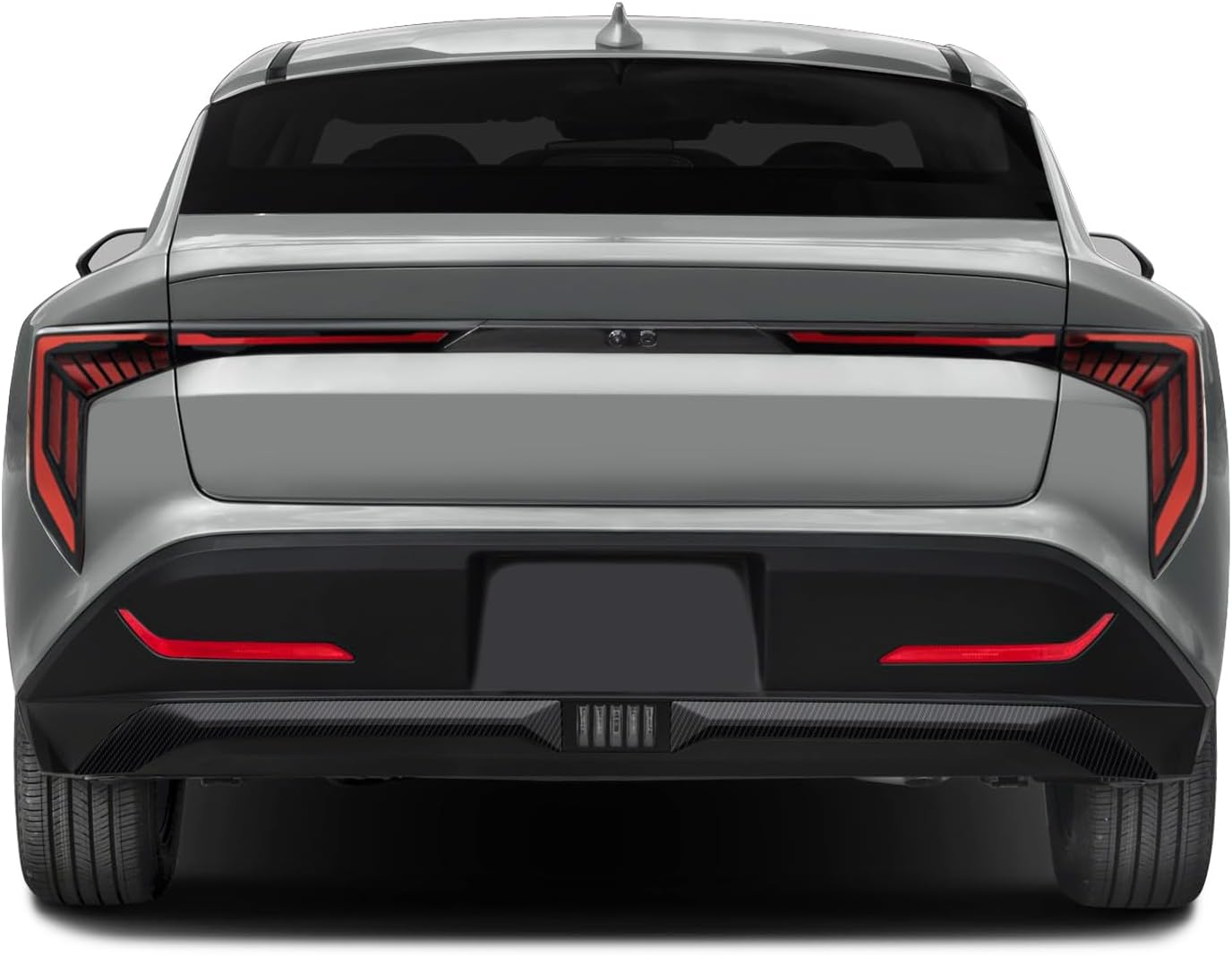 SlickMod Chrome Delete Blackout Vinyl Overlay for 2025-2026 Kia K4 Rear Bumper Diffuser Trim (Gloss Black)