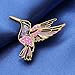 DUOWEI Cute Enamel Hummingbird Bird Brooch Pins for Women Fashion (Purple)