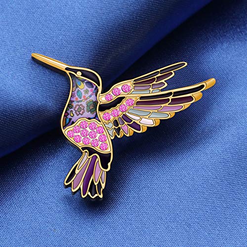 Image of DUOWEI Cute Enamel Hummingbird Bird Brooch Pins for Women Fashion