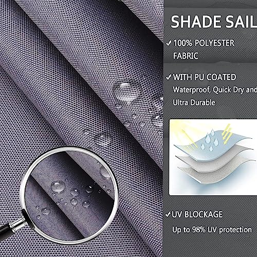 Malla sombreadora premium de 1.6x2.6m en poliéster gris claro con ojales duraderos 8