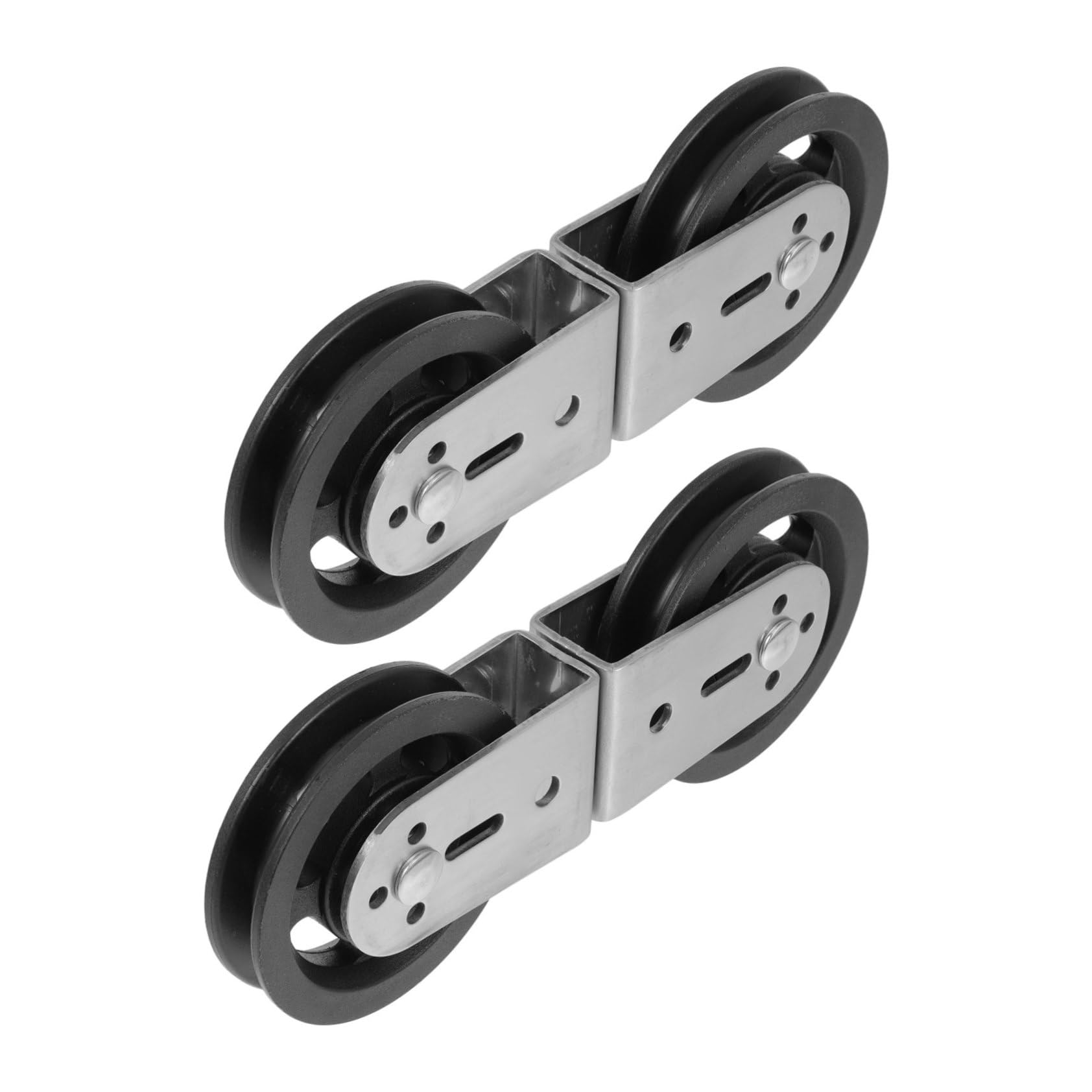 Polea Doble en Forma de 8 para Gimnasio, 2 Piezas, Acero Inoxidable