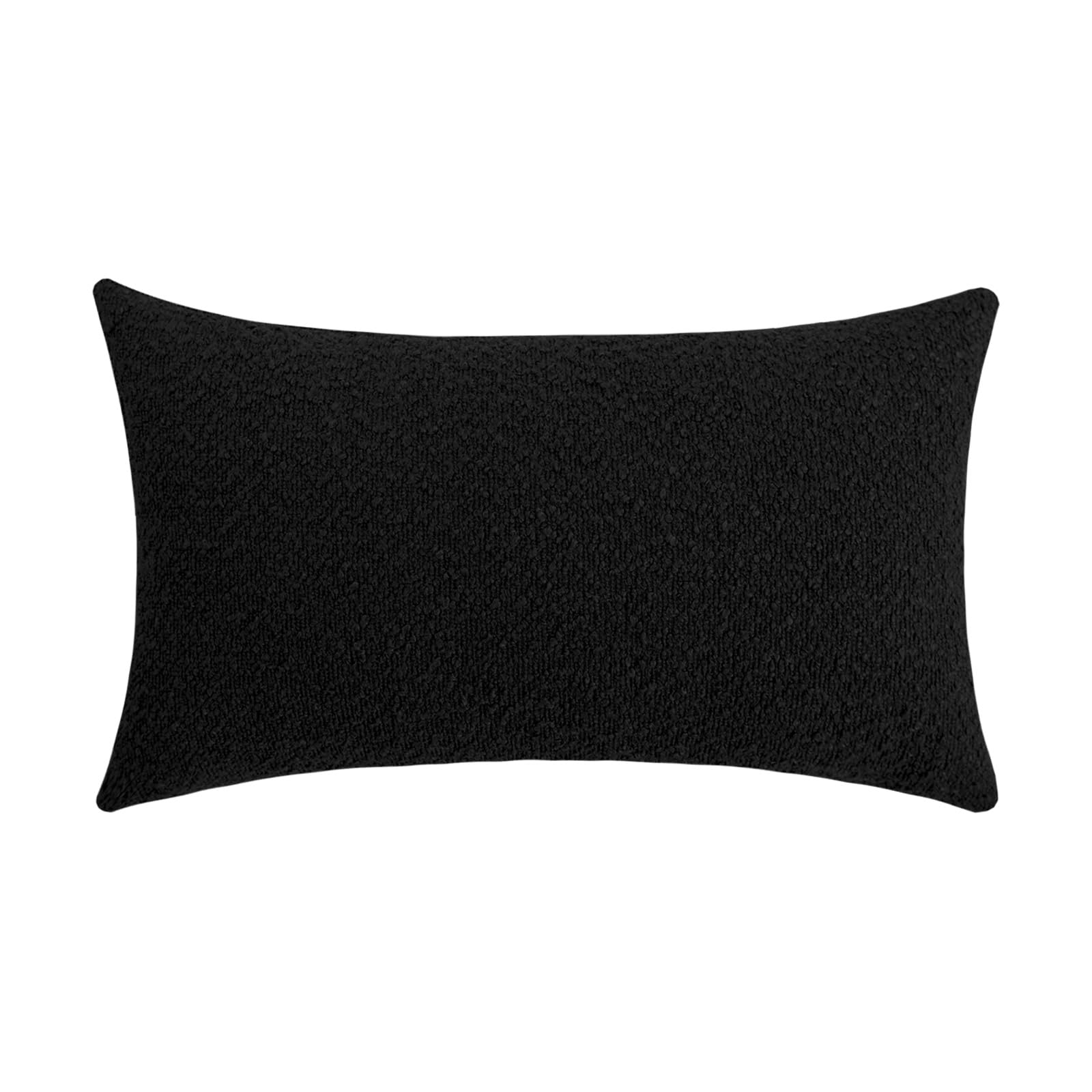 Jeneoo Black Decorative Lumbar Thick Throw Pillow Covers Fine Textured Boucle Couch Cushion Case for Sofa Decor, Set of 1, 14 x 36 Inch
