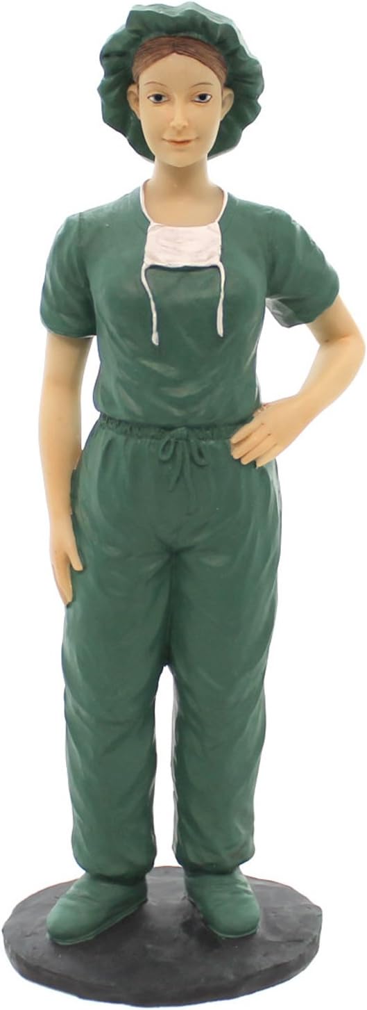 Professional Female Nurse in Scrubs Figurine, 8.5" Tall