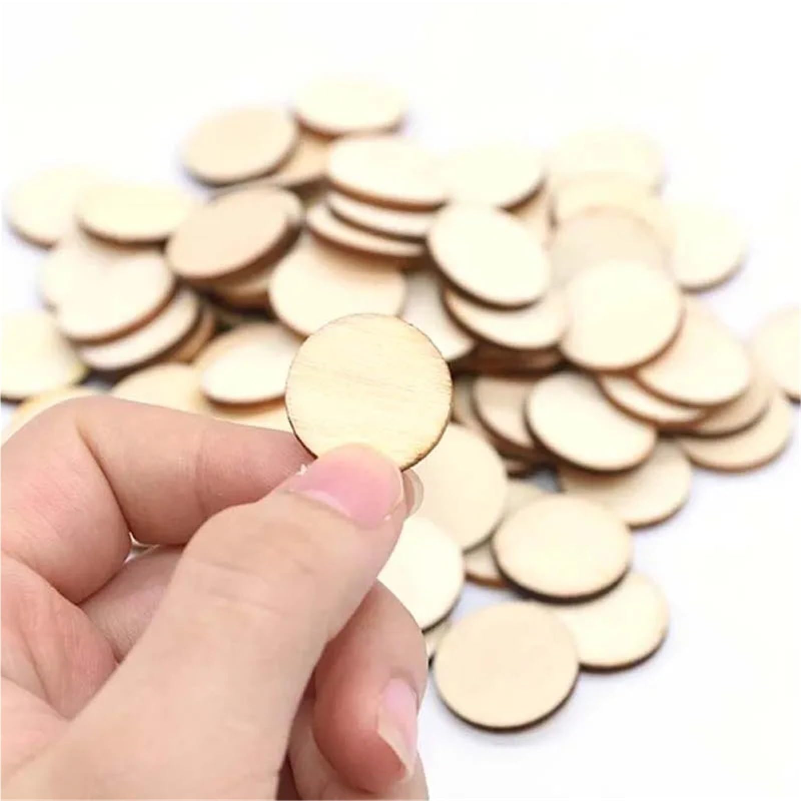 plastry drewna Średnica 1-10 cm Naturalne Niedokończone Okrągłe Drewniane Plastry Koła Dyski do DIY Drewniane Rzemiosło Malowanie Ozdoby Świąteczne Dekoracja(50mm 20pcs)