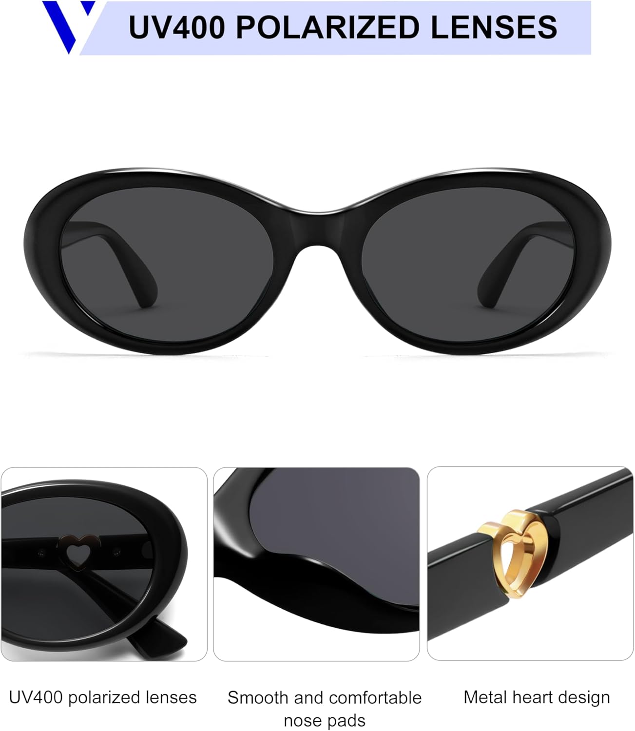 VANLINKER Trendy Polarized Oval Sunglasses for Women 2026 Retro Vintage Shades VL9892 - Image 4