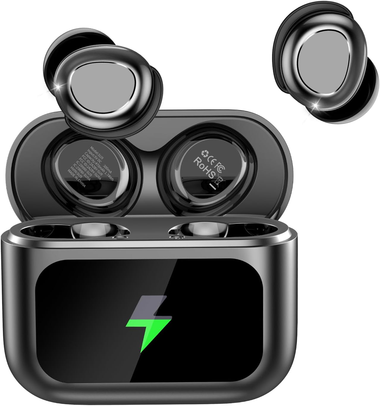 Wireless Earbuds in Ear Touch Screen Sleep Earbuds, Small Design Mini Sleep Headphones for Side Sleepers with Sleep Mode, Raven Black