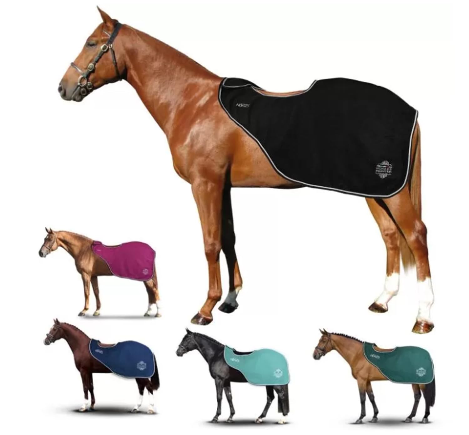 Horses Coprireni in Pile Artemisia, Coprireni Morbido, Comodo e Resistente; Previene Le Problematiche di Lesioni e Contratture, Mantiene la Corretta umidità Corporea (145 cm, Nero)