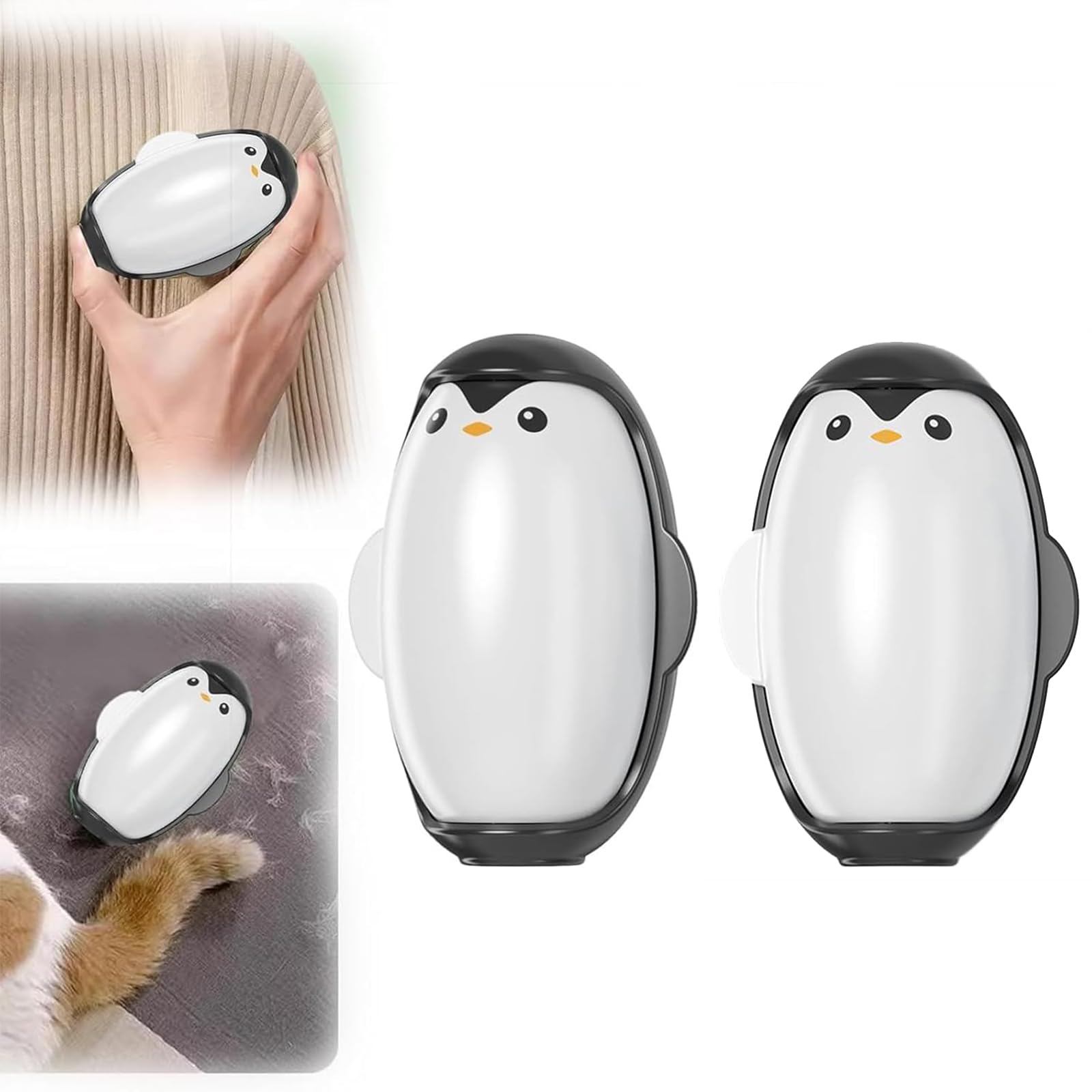 Lint Remover Sticky Reusable Roller Remover - 2 Pcs Dog Cat Hair Fabric Shaver, Portable Cute Sweater Defuzzer, Clothes Dusting Washable Hair Remover, Large
