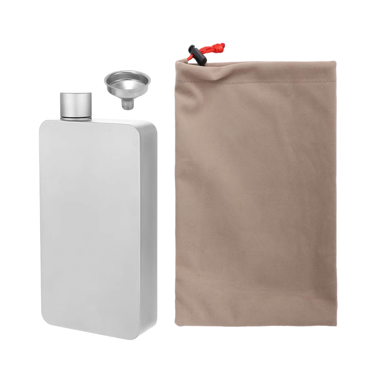 400ml Pure Ti Flask Outdoor Przenośna, lekka kwadratowa butelka na alkohol z lejkiem ze stali nierdzewnej, szczelna na piesze pikniki (Styl mrożony)