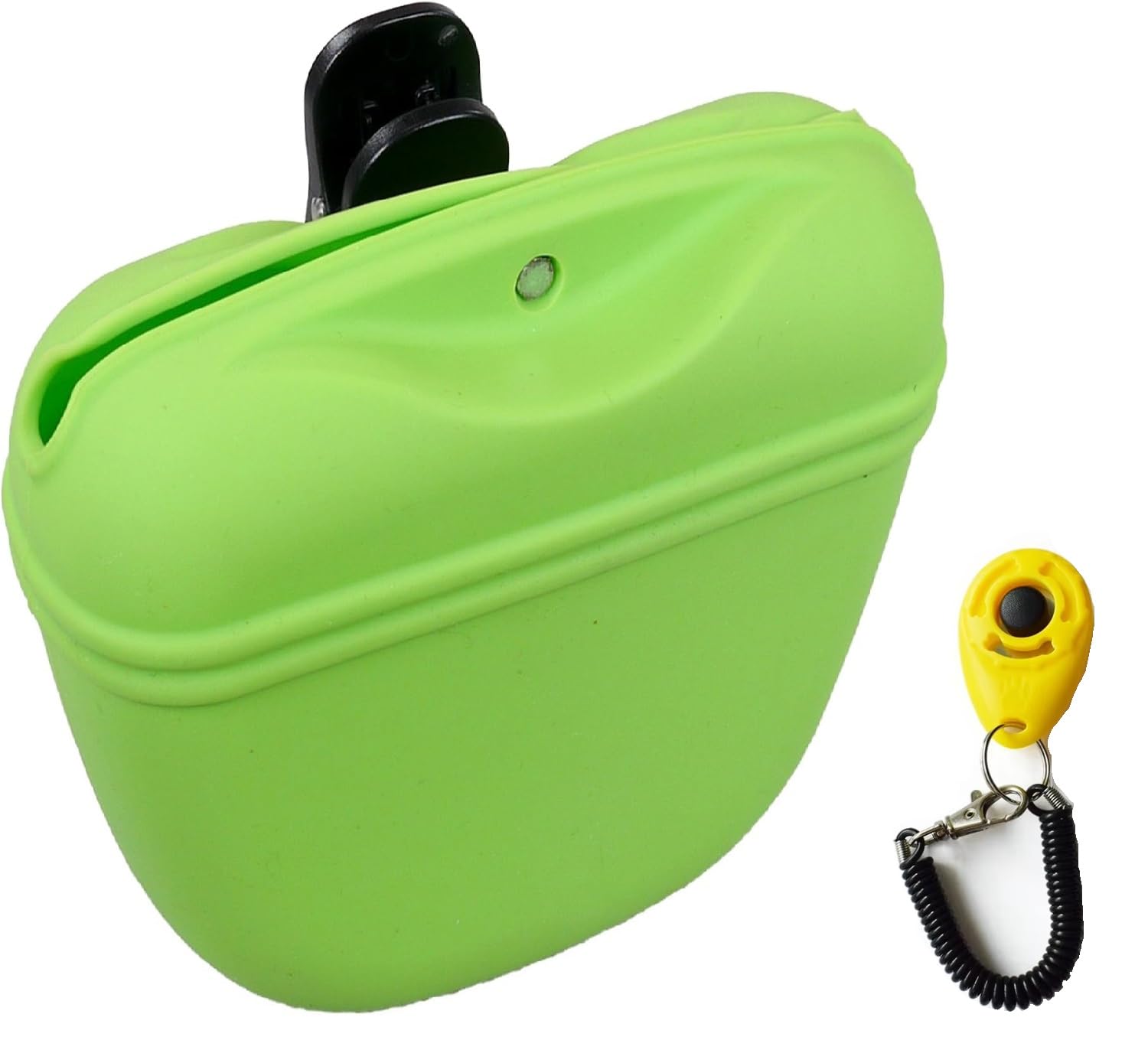 V.S.P. Silicone Dog Treat Pouch, Clip on Portable Training Container, Convenient Magnetic Buckle Closing and Waist Clip