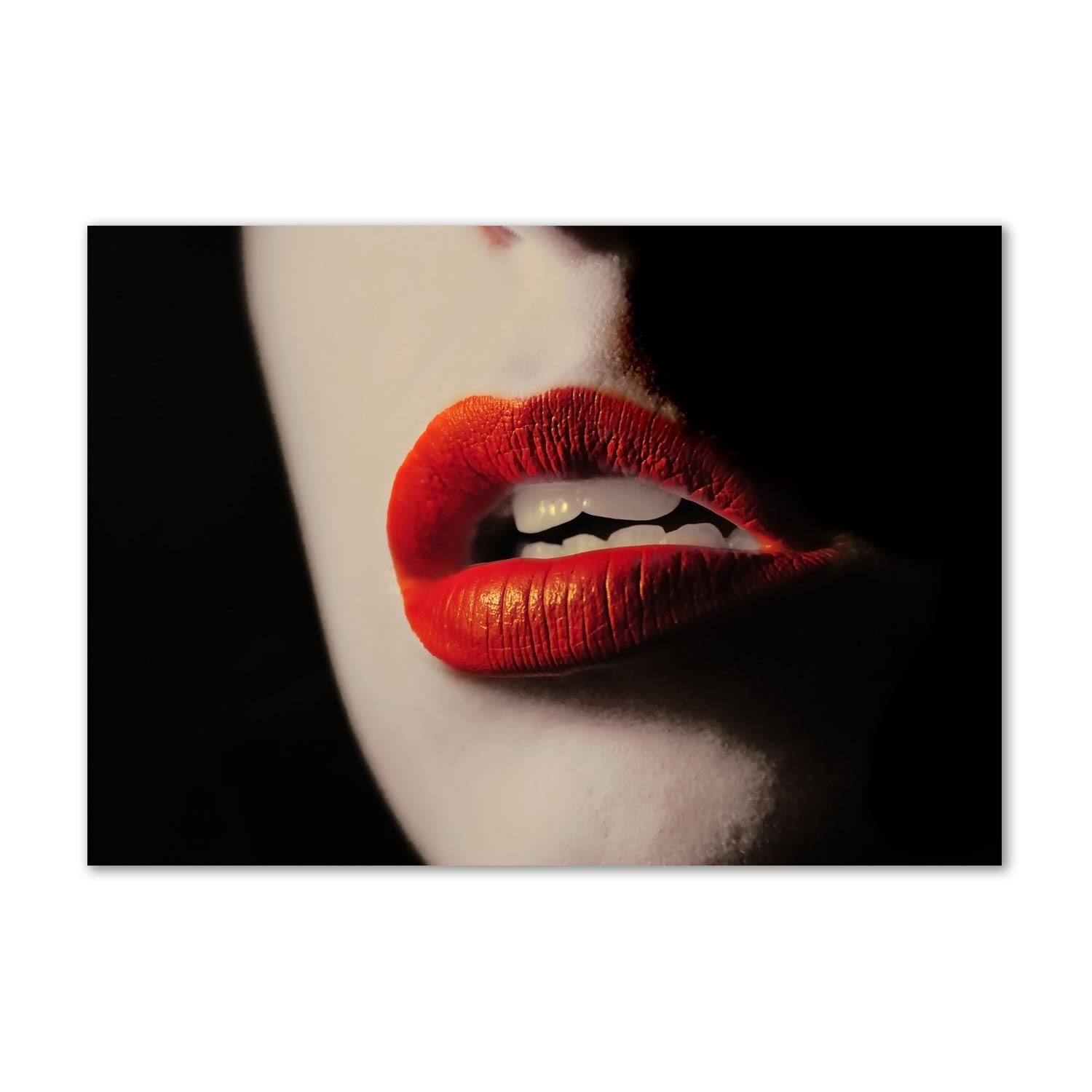 Tulup Tirages sur toile - art mural - tirages sur toile - thème d'image - 100x70 cm - Sensualité - Rouge - Lèvres Rouges