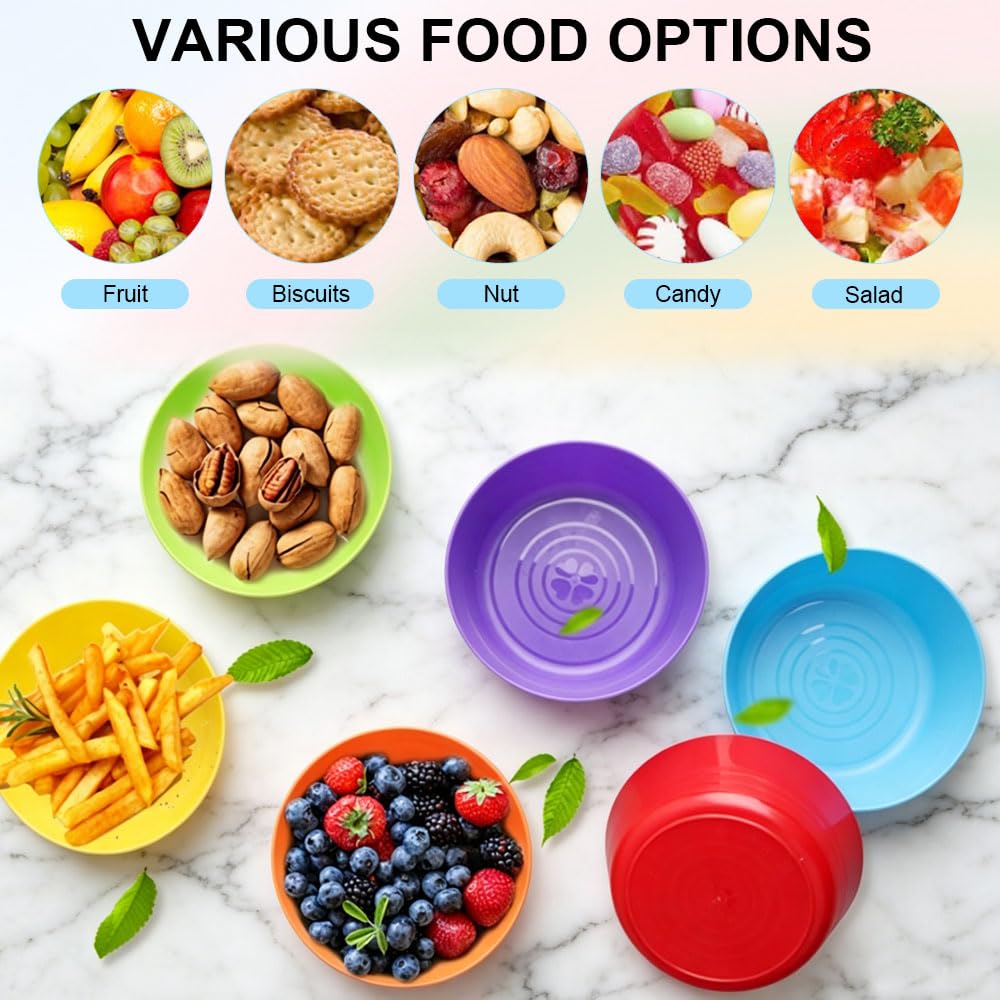 18 Ciotole Cucina Plastica,Ciotole Insalata,Bowl Colazione Colorata,Ciotoles per Zuppa Riutilizzabili,Scodella per Insalata Infrangibili,Cereali Piccola Ciotoles Macedonia per Patatine Festa