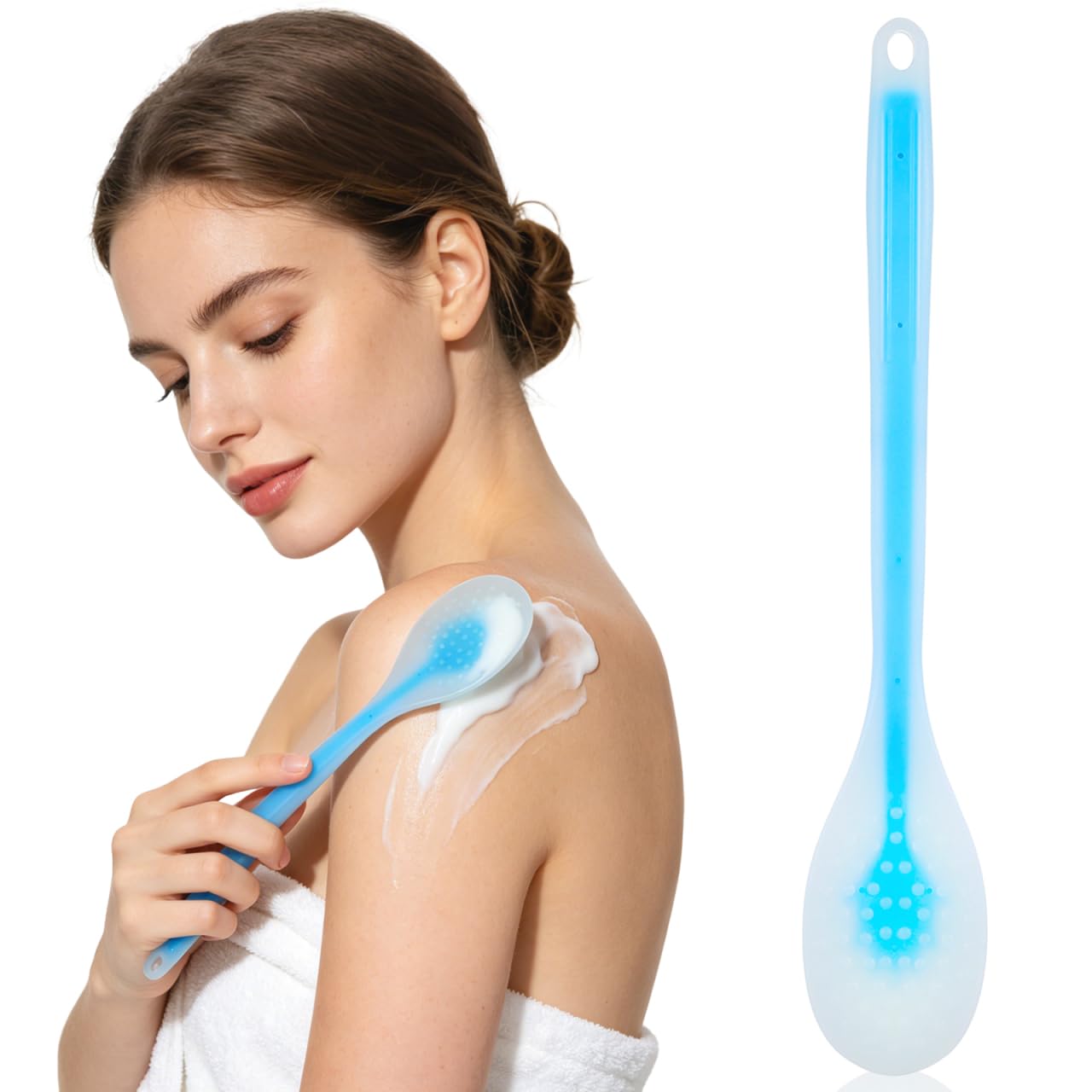 Aplicador de Crema para la Espalda, Barra para Loción, Aceite Corporal, Azul