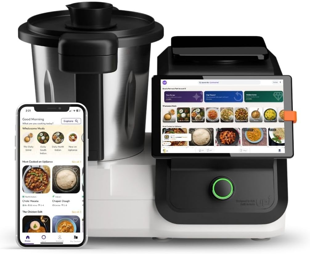 Upliance 1.0 Smart Cooking Assistant | 5 Lakh+ Meals Cooked | HeatCore Tech built for Indian Cooking | Multicooker with Omni-blade | 8” Touchscreen with 750+ Guided Recipes| 9 Indian Languages