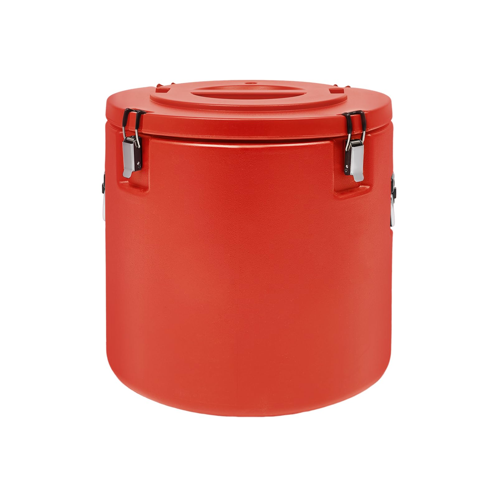 50L/13.21Gal Insulated Soup Pan Carrier, Portable Commercial Hot & Cold Box Food Warmer, Large Insulation Barrel Cooler Carrier Stainless Steel Lining with Lid, Red