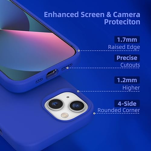 Miniatura 4 de K TOMOTO Funda compatible con iPhone 13, protección contra caídas, arañazos, silicona líquida a prueba de golpes, antihuellas, con forro de