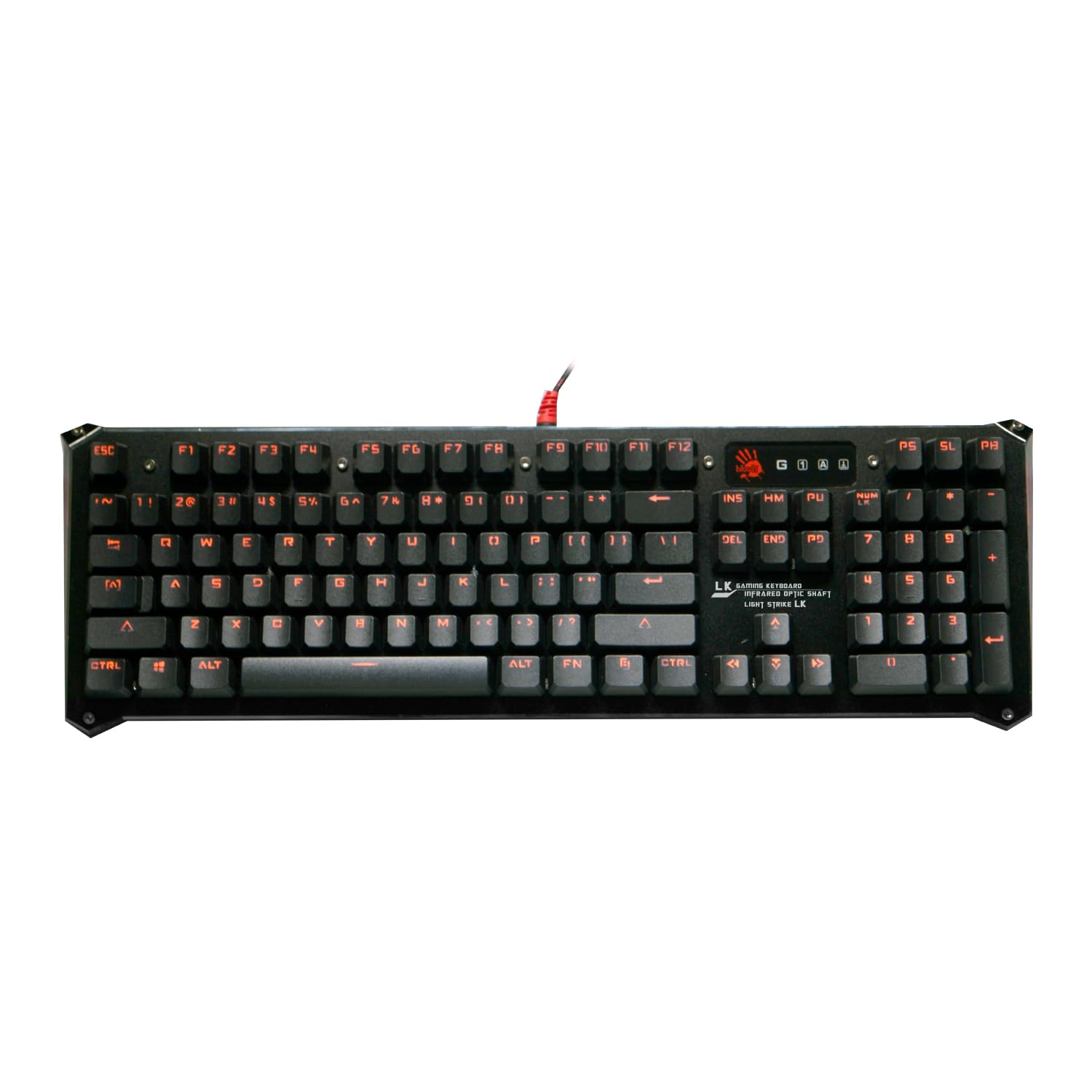 Light Strike LK Optical Gaming Keyboard – Orange LED Backlit – LK Blue Tactile Switch - Black (B840)