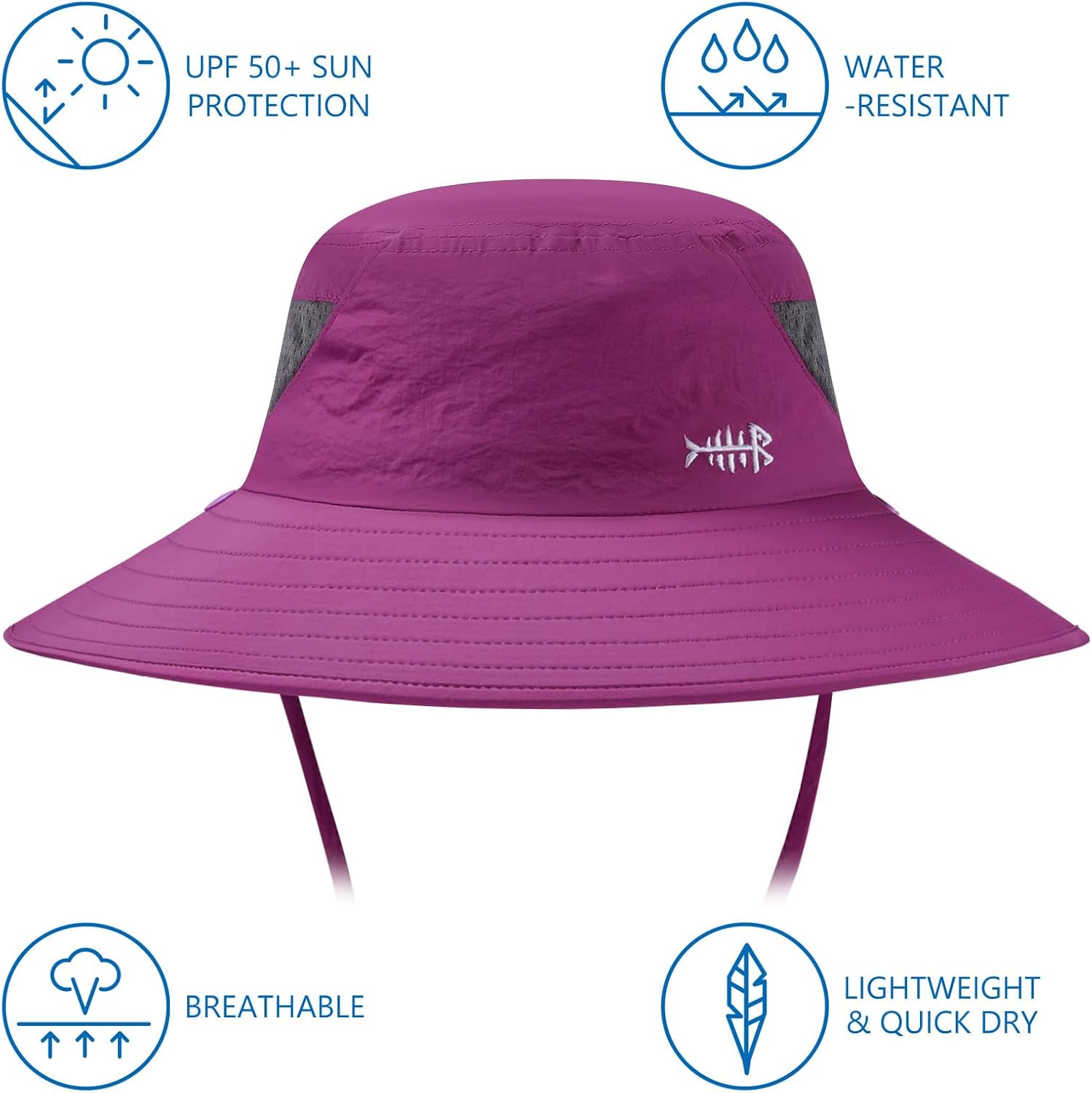 BASSDASH UPF 50+ Breathable Sun Hat with Removable Face Cover and Neck Flap Wide Brim Bucket Hat for Fishing Hiking Men Women