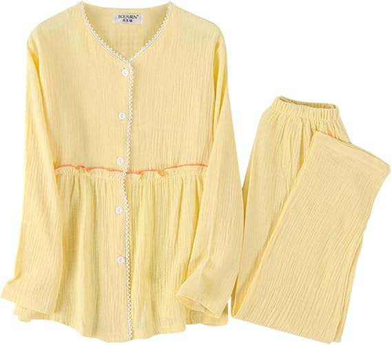 Amazon Hotvivid パジャマ レディース 長袖 綿100 ルームウェア 二重ガーゼ 部屋着 上下セット パジャマ ルームウェアセット 通販