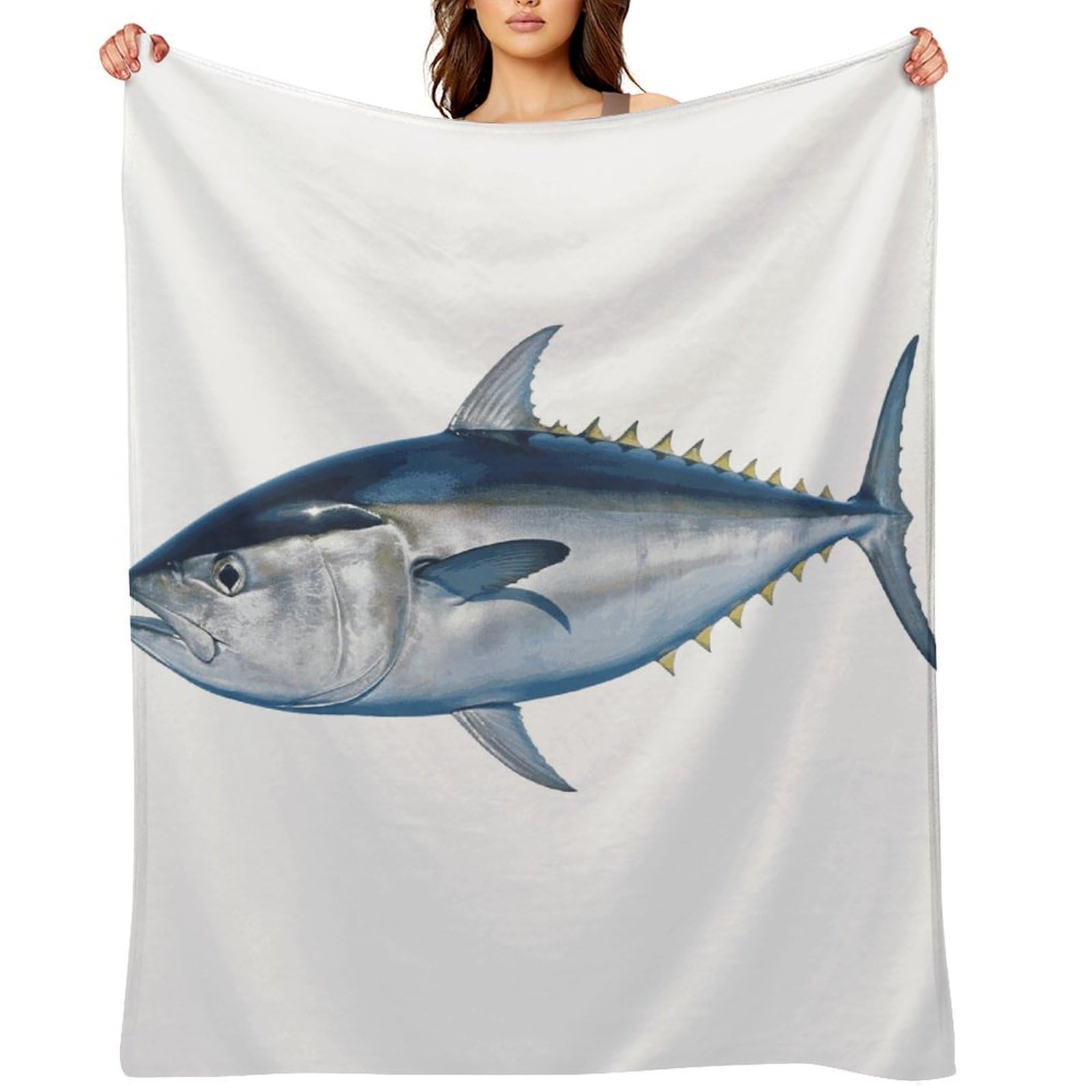 Tuna Thunnus Blankets Flannel Soft Blanket for Couch Warm Cozy Throw Blankets Fashion Bed Blanket Thick Bath Towel Bedspread Tapestry for Home Supplies Gift 30"x40"