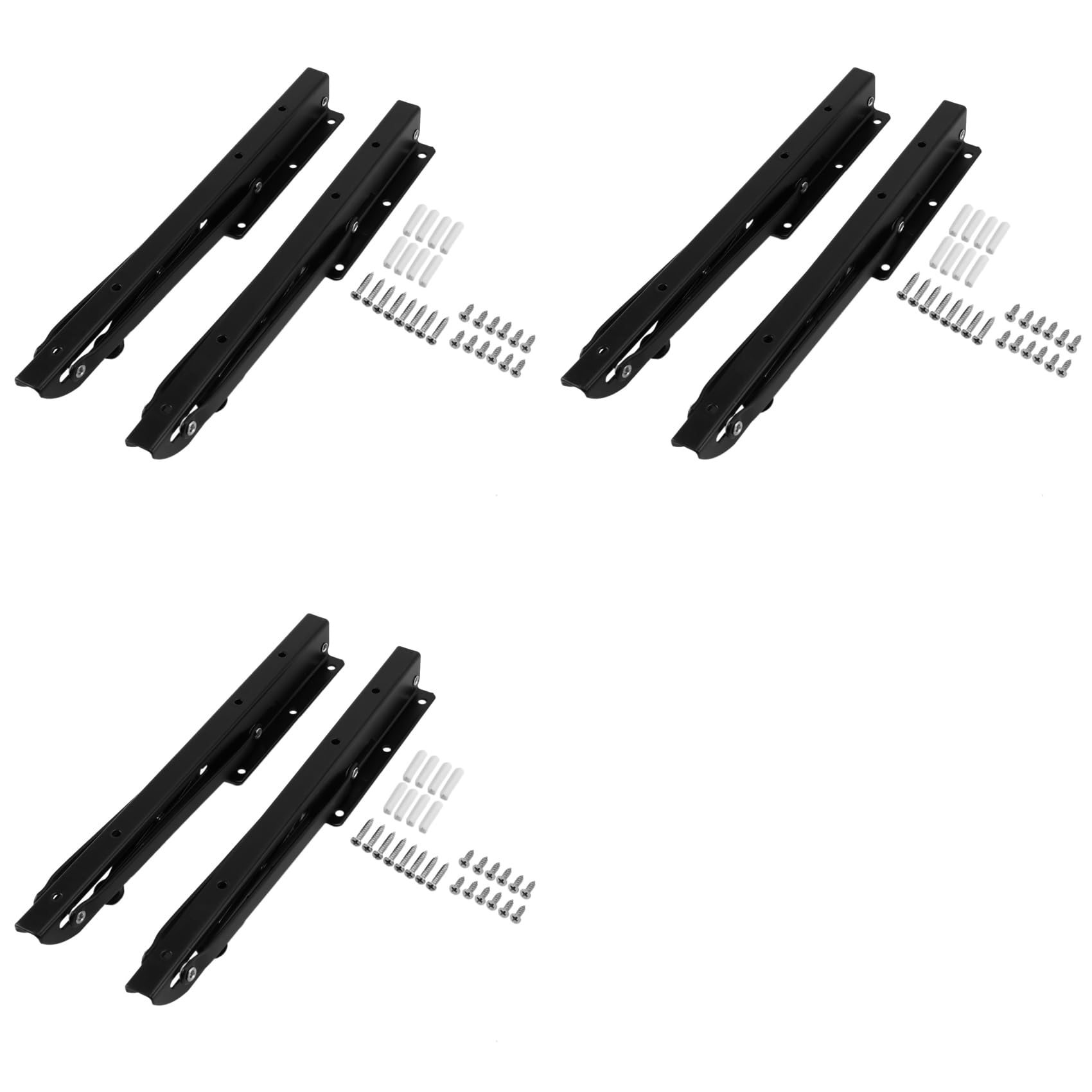 Jnchdghwa Black 6Pcs 12Inch Folding Shelve Brackets Heavy Duty Metal Shelving Support Bracket Wall Mounted Floating Shelve Bracket