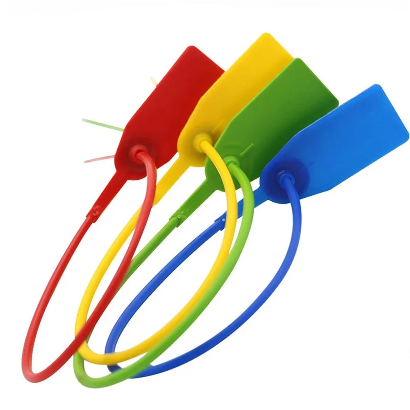 300 plastikowych plomb zabezpieczających przed kradzieżą Samoblokujące opaski kablowe | Jednorazowe plastikowe uszczelki Długość 30 cm 40 cm 50 cm Do toreb bagażowych Gaśnica(Red,50cm)