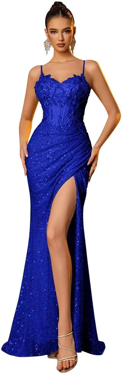 Mermaid Prom Dresses 2025 Sequin Evening Gowns for Women Formal Beaded Sparkly Homecoming Dresses Long 2025