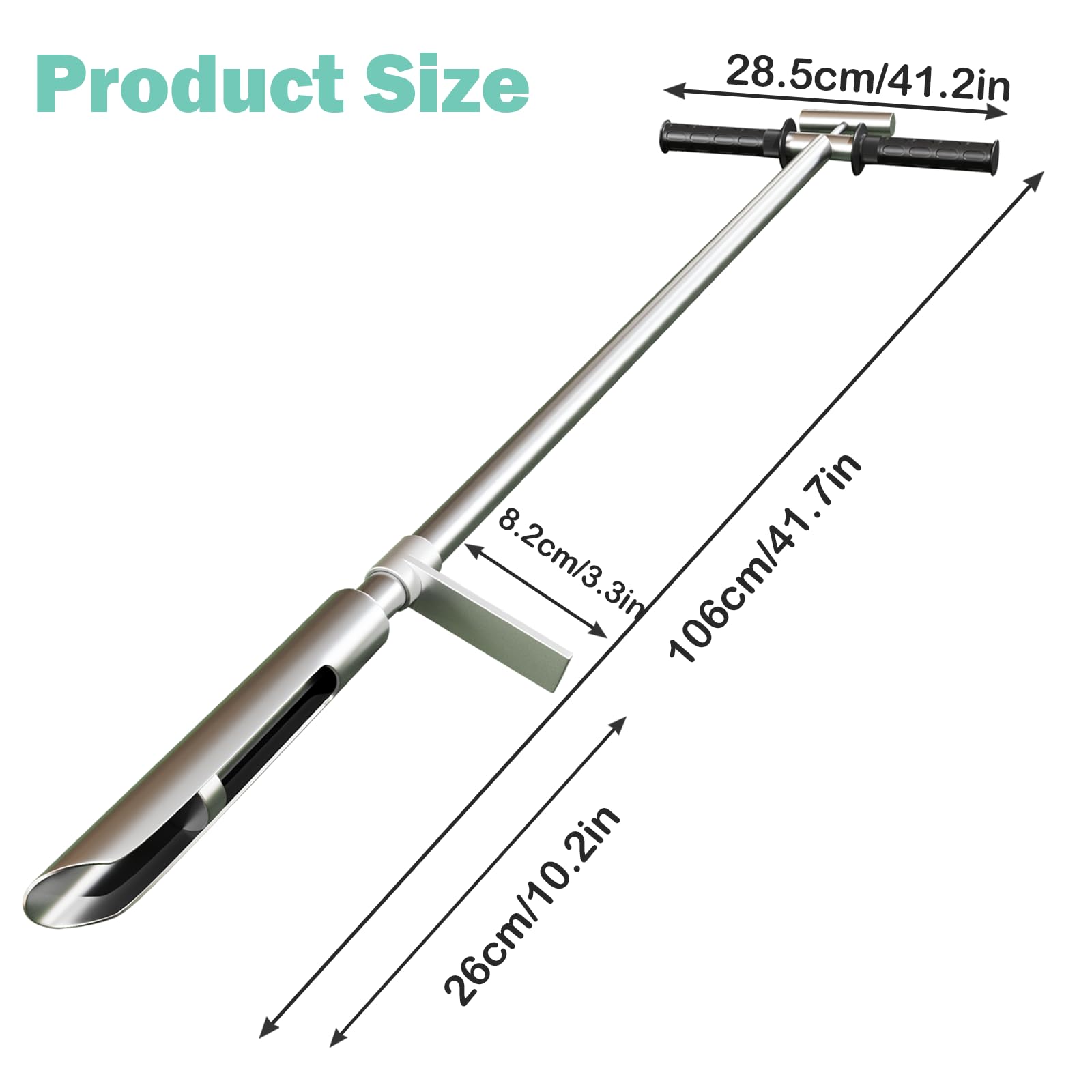 106,7 cm Bodenprobensonde mit 2 Probenbeuteln Edelstahl T-Style Griff Probenahme Bodensonde für Bodenproben Testwerkzeug-Kits mit Fußpedal für Bauernhof/Landwirtschaft/Garten/Rasen/Golfplatz