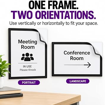 Tarifold Magnetic Sign Holders, Letter-Size, Black, 5 Pack
