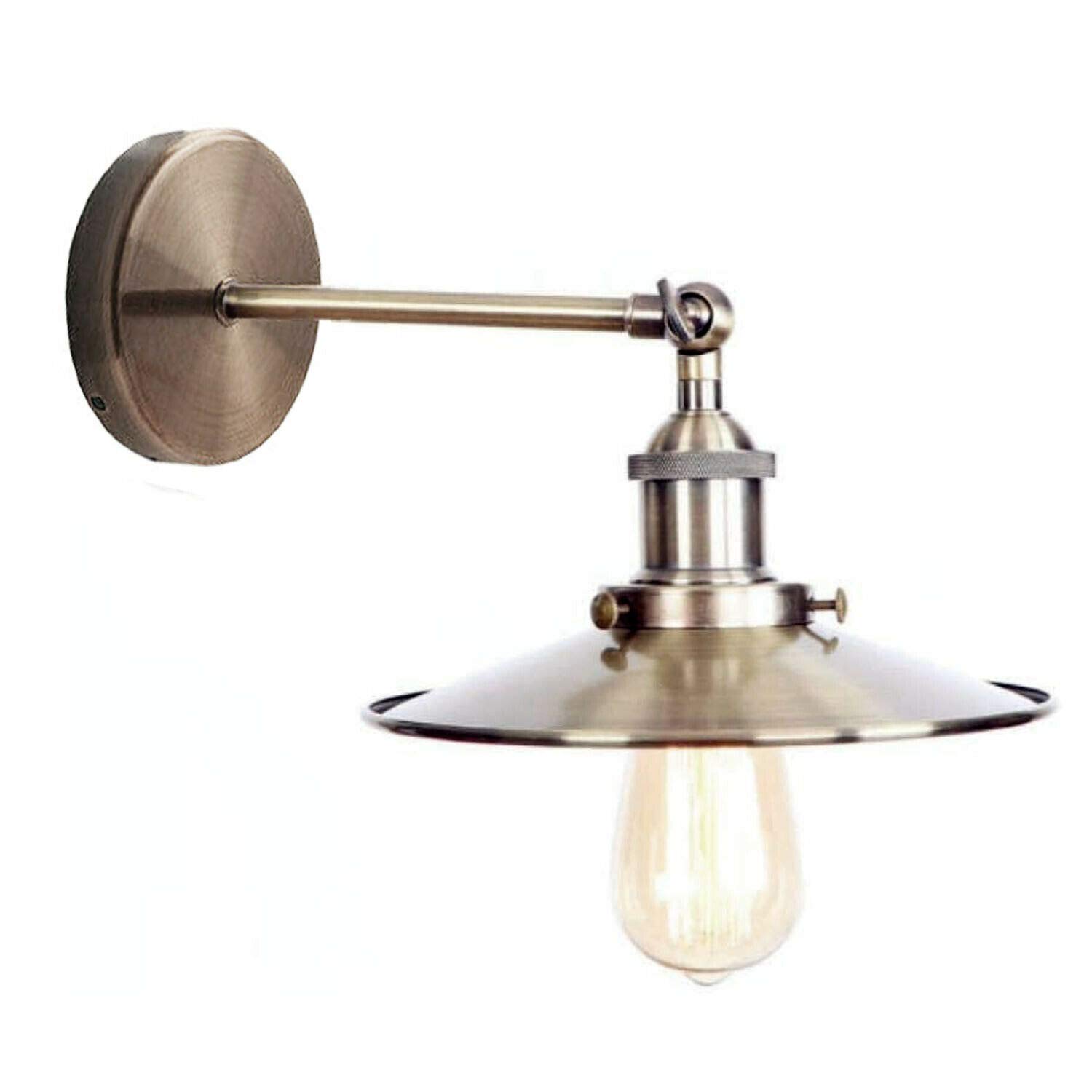 DC VOLTAGE 22cm Metal Flat Shade Wall Light E27 Adjustable Arms Holder Vintage Wall Sconce Wall Lamp Light Fixtures with for Bar Restaurants and Any Other Stylish Places