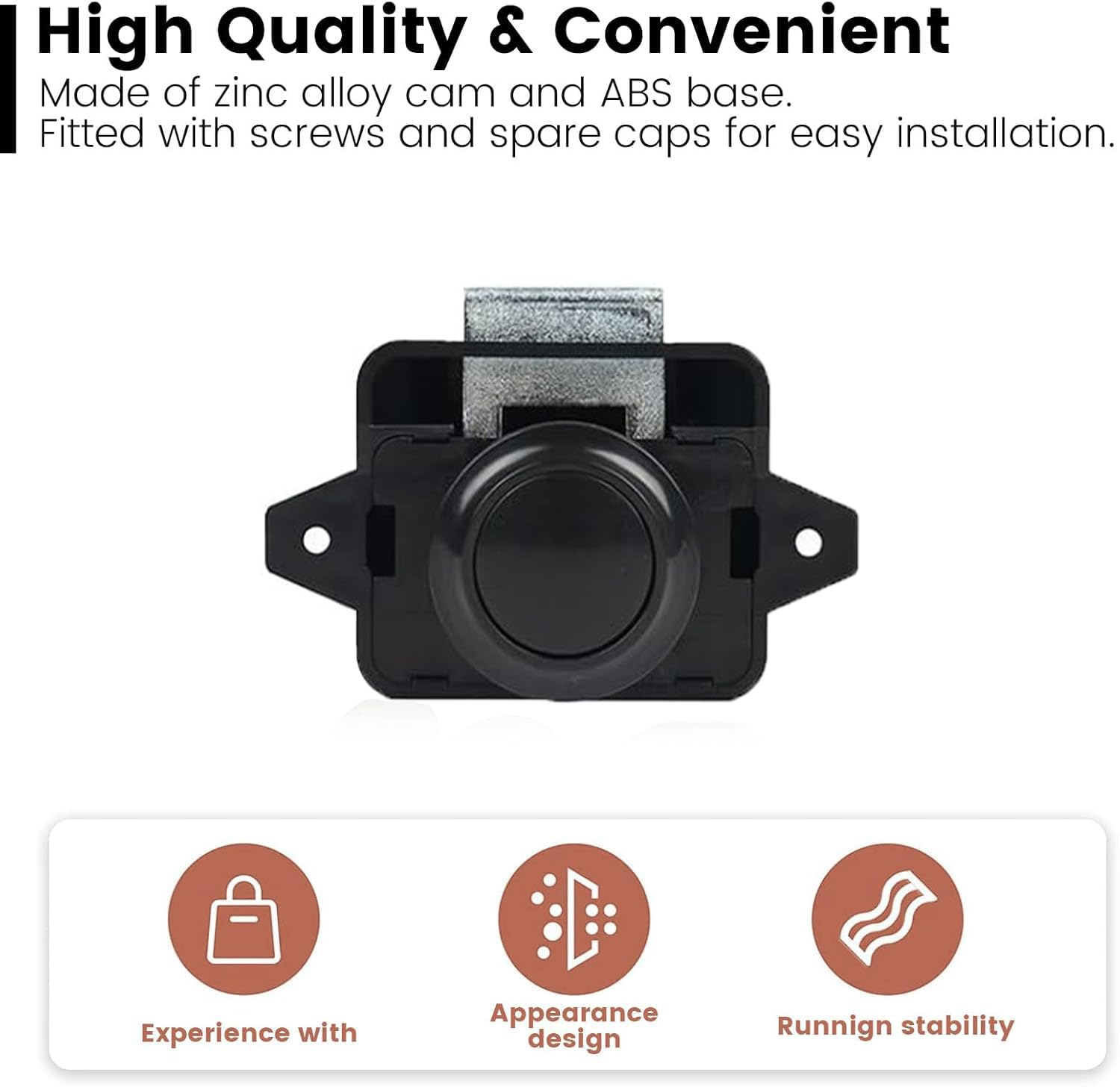 10 Stück Push Button Catch Door Lock,Door Lock Verriegelung 14-16mm Möbelschloss,Keyless Wohnmobil Verriegelung für Wohnmobile, Yachten, Boote, RV Camping Schrank, Wohnwagen (Schwarz)