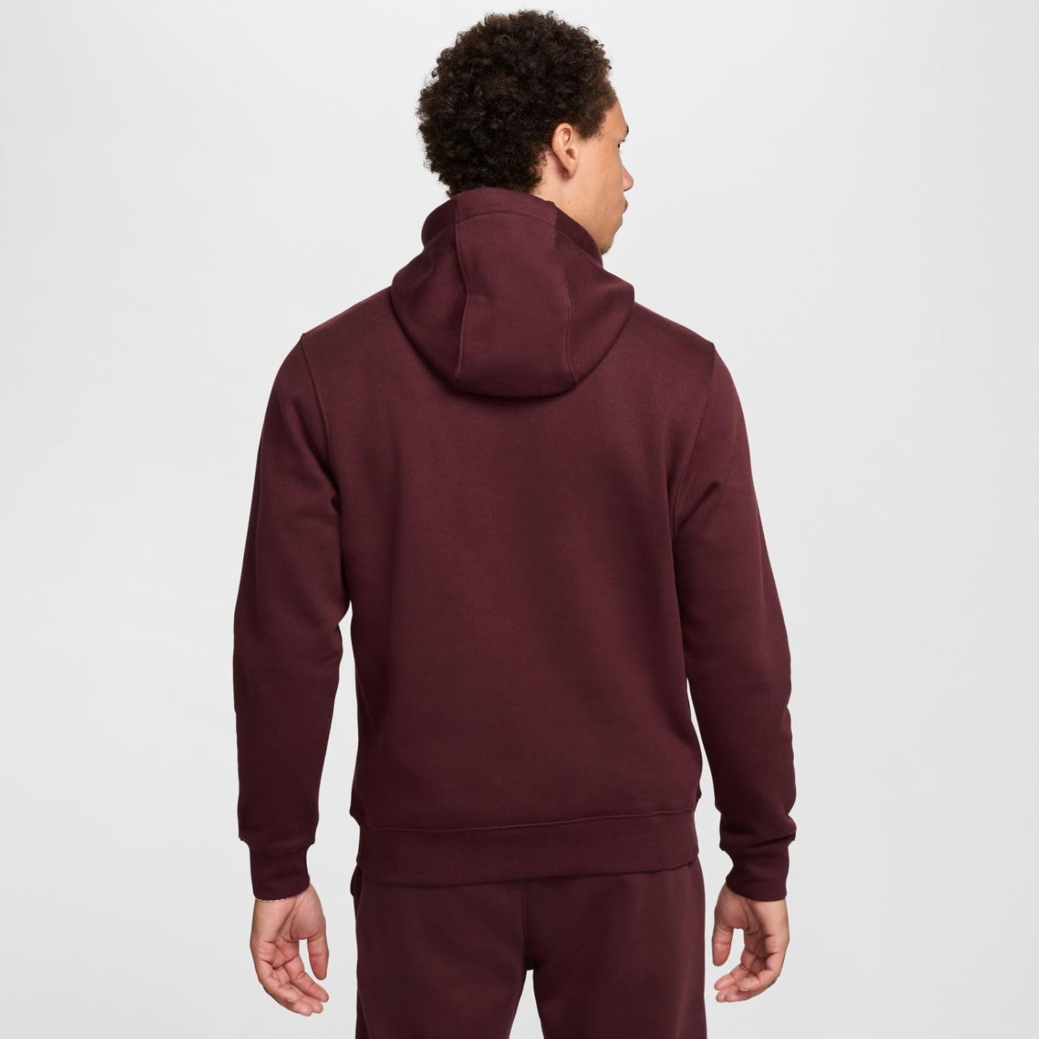 Nike Club Fleece Pullover Hoodie (BV2654-652, Burgundy) Size Small - Image 3