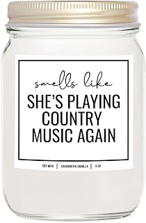 You Nique Designs Candle for Country Music Fan - 8oz Candle - Cowgirl Gifts for Country Music Lovers - Cool Country Music Gifts for Music Lovers (Lavender & Vanilla)