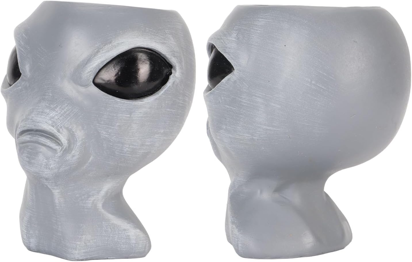 Alien Flower Pot Head Planter - Face Planter Pots Alien Head Planter Succulent Planter Ornament Fun Alien Planter for Succulents Cacti Home Decor(Gray)