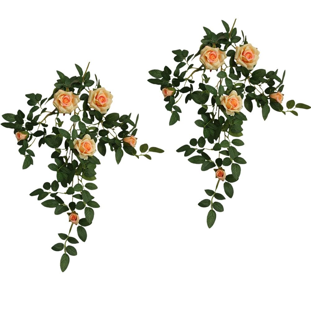 Guirnalda de rosas artificiales para bodas y fiestas creando un hermoso telon de fondo en la pared