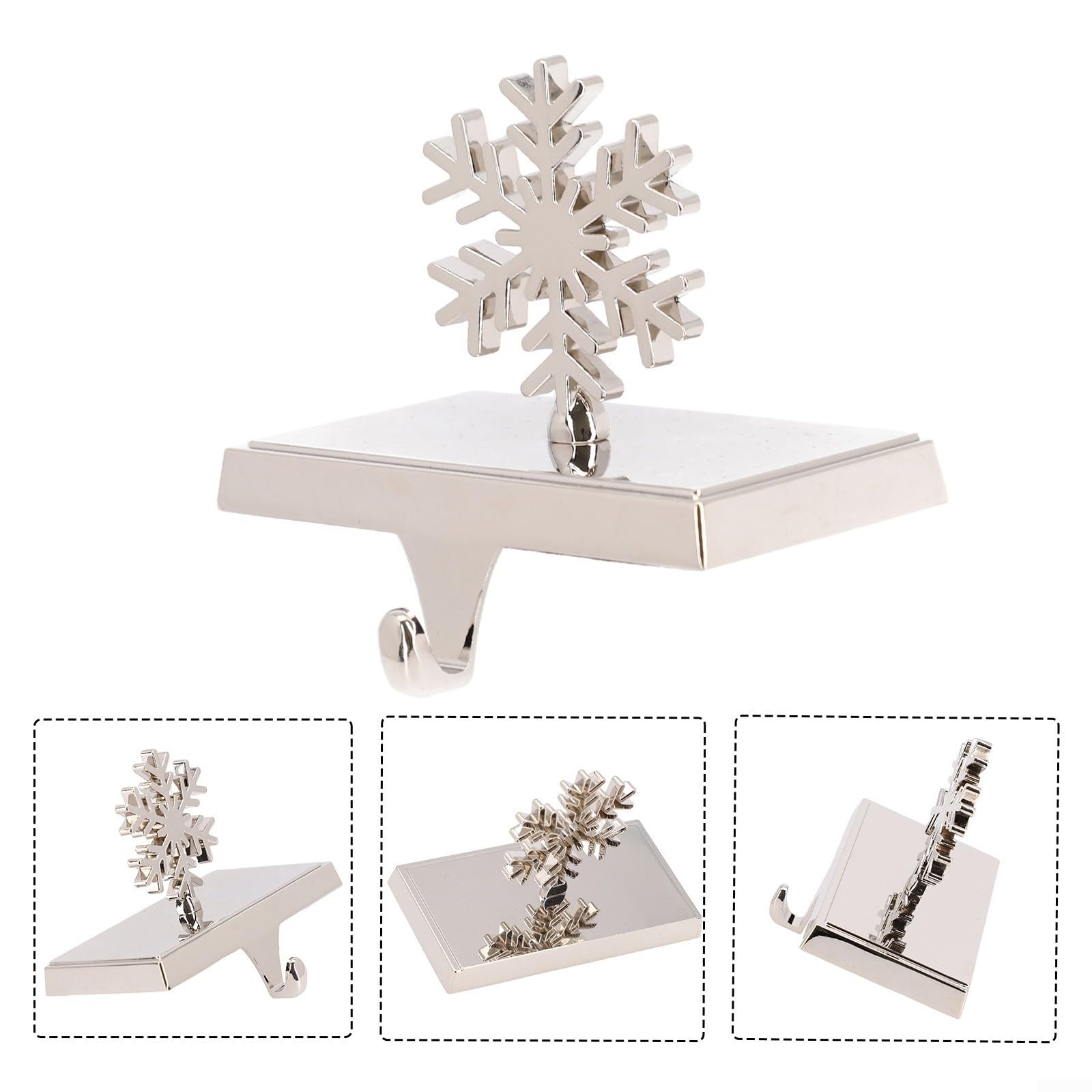 Soportes para calcetines de repisa de Navidad, patrones surtidos, montaje sin herramientas (copo de nieve)