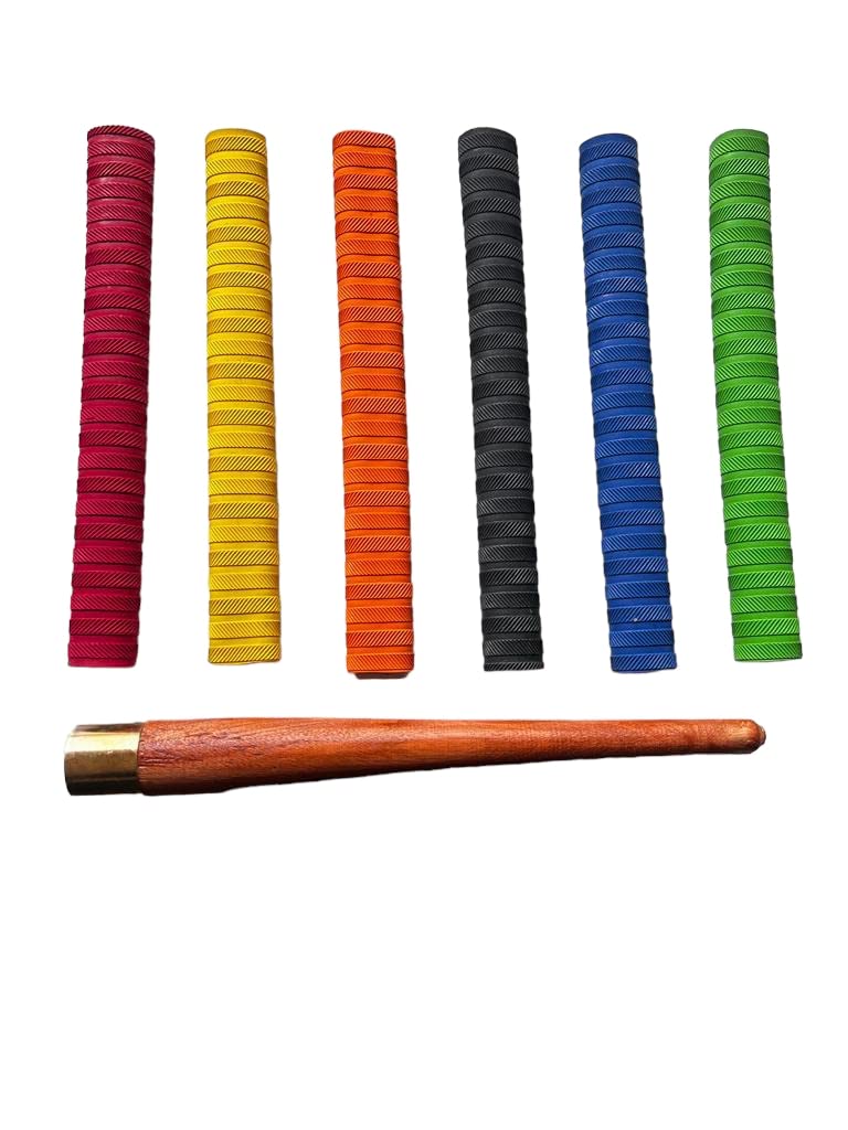 RAR SPORTS Cricket Bat Rubber Grips Pack of 6 ( Multicolor ) with 1 Cricket Bat Wooden Gripper (B0BW15XQFW) Amazon Price History, Amazon Price Tracker