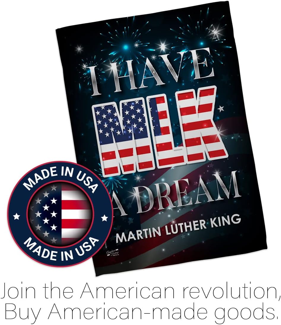 I Have A Dream MLK House Flag Patriotic Martin Luther King Day Civil Right Stars United State American Decoration Banner Small Garden Yard Gift Double-Sided, Made in USA