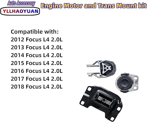Miniatura 2 de Juego de 3 piezas de montaje de motor para 2012 2013 2014 2015 2016 2017 2018 Focus L4 2.0L 3214 3103 3238 A5312 A5520 A5612 5S4Z6038AA CV6038AA