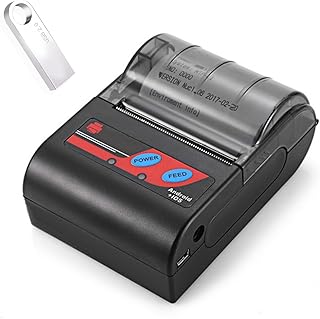 with U Disk(Driver),58mm Mini Receipt Thermal Printer, Wireless Portable Bluetooth POS Bill Printer, Ticket Kitchen Printer,fit iOS Android