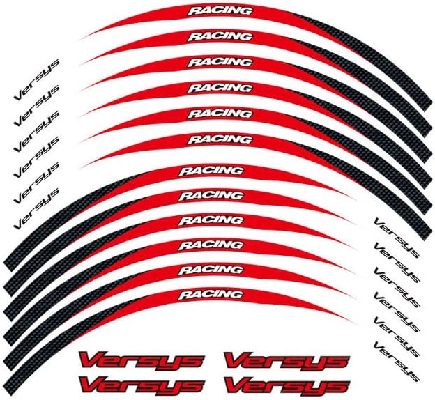 Motorcycle Rim Reflective Tape Sticker 17inch Wheel Stripes Decals Compatible with Kawasaki VERSYS (B)